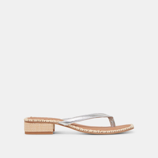 BARTY SANDALS SILVER METALLIC LEATHER Dolce Vita