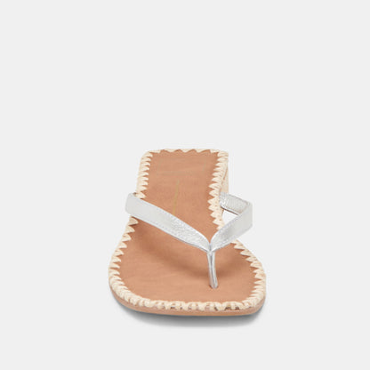 BARTY SANDALS SILVER METALLIC LEATHER Dolce Vita