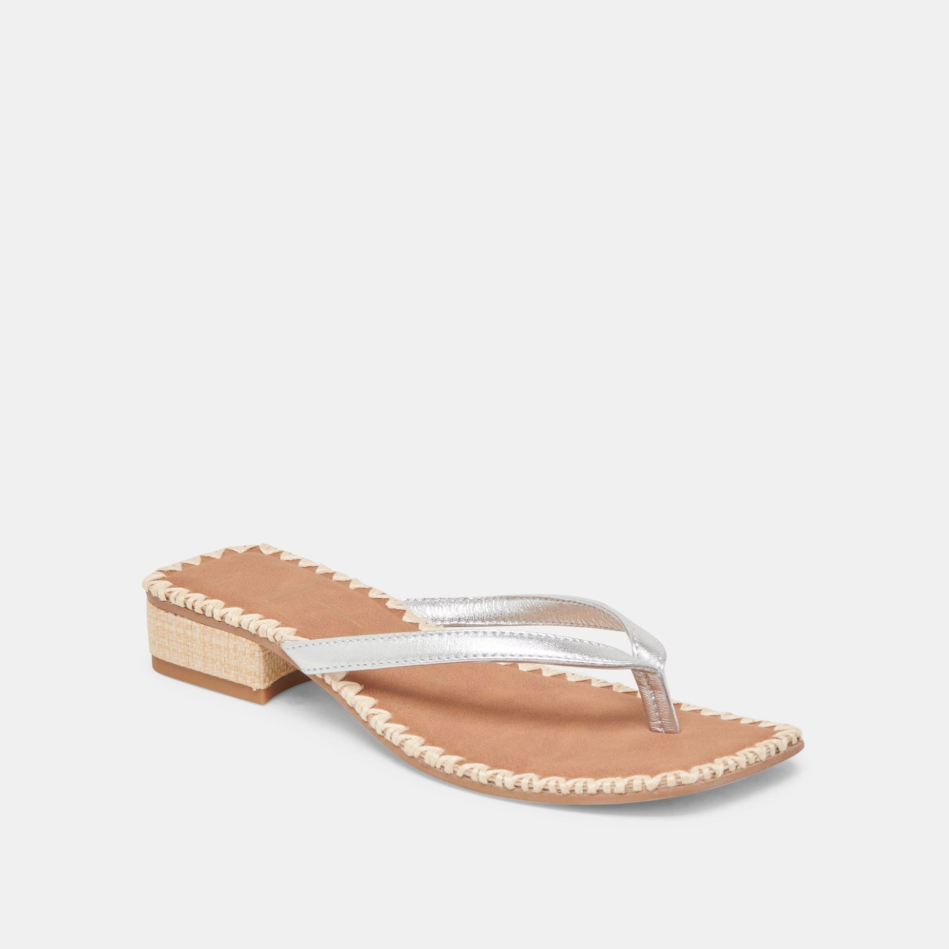 BARTY SANDALS SILVER METALLIC LEATHER Dolce Vita
