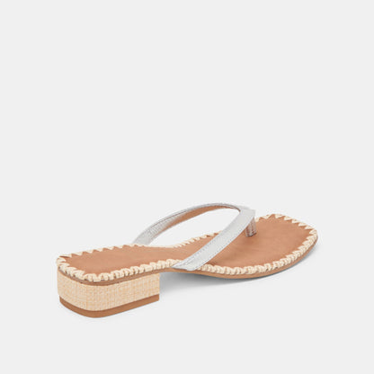 BARTY SANDALS SILVER METALLIC LEATHER Dolce Vita