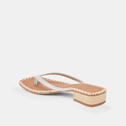 BARTY SANDALS SILVER METALLIC LEATHER Dolce Vita