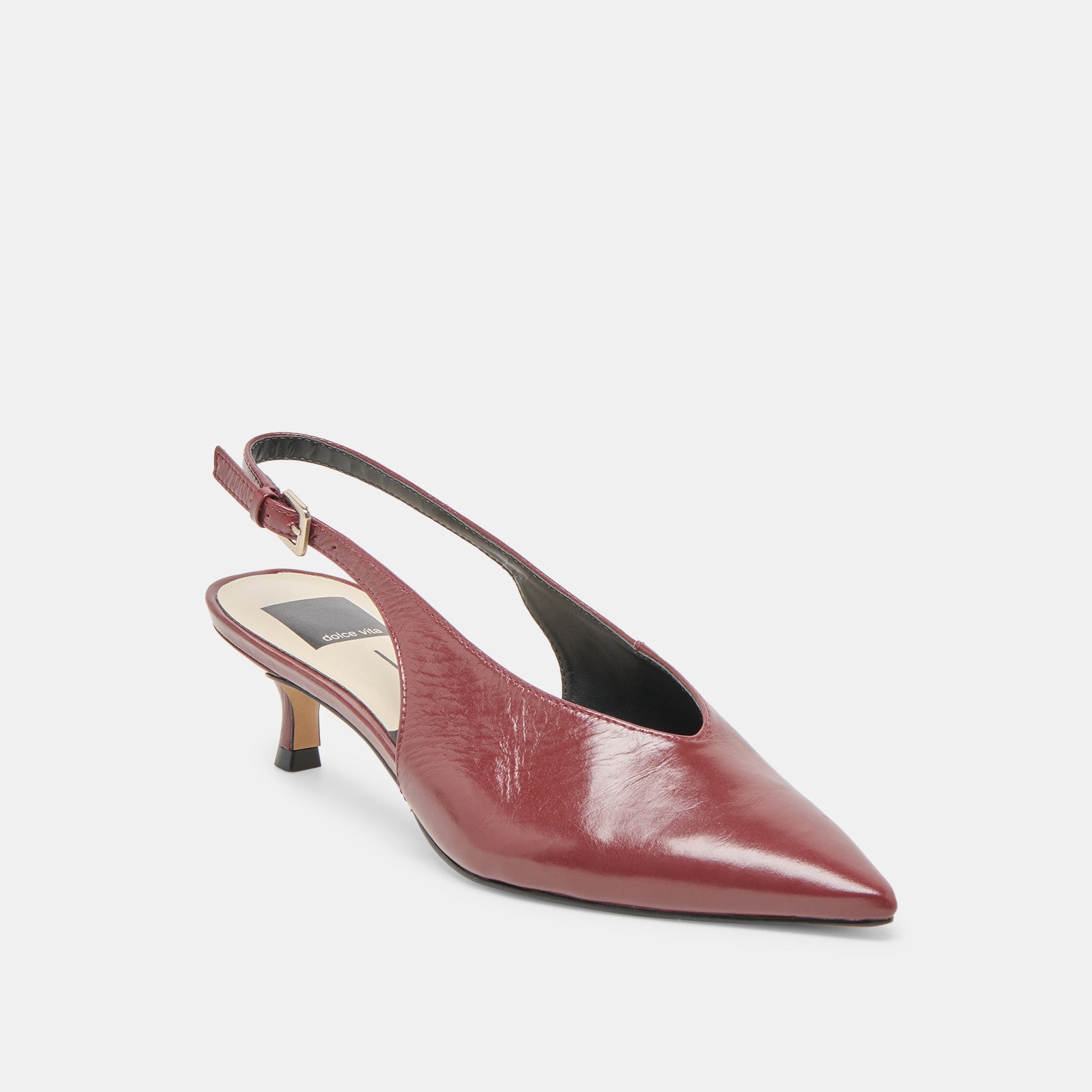 Alenna Oxblood Crinkle Heels Dolce Vita