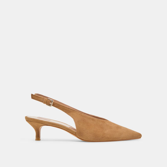 Alenna Lt Brown Suede Heels Dolce Vita