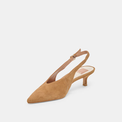 Alenna Lt Brown Suede Heels Dolce Vita