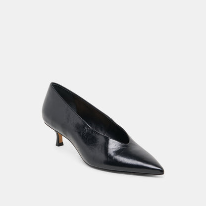ALWYN HEELS MIDNIGHT CRINKLE PATENT Dolce Vita