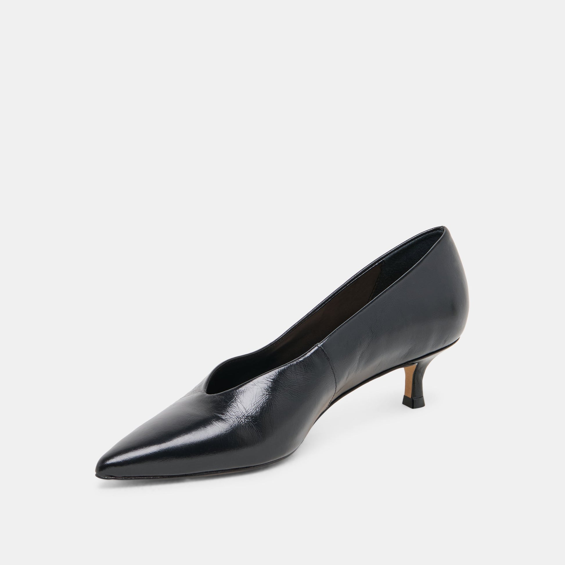 ALWYN HEELS MIDNIGHT CRINKLE PATENT Dolce Vita