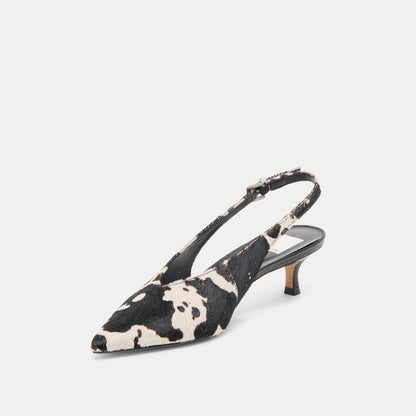 Alenna Black White Taurus Calf Hair Heels Dolce Vita