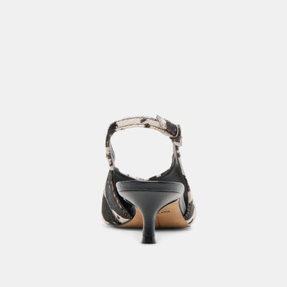 Alenna Black White Taurus Calf Hair Heels Dolce Vita