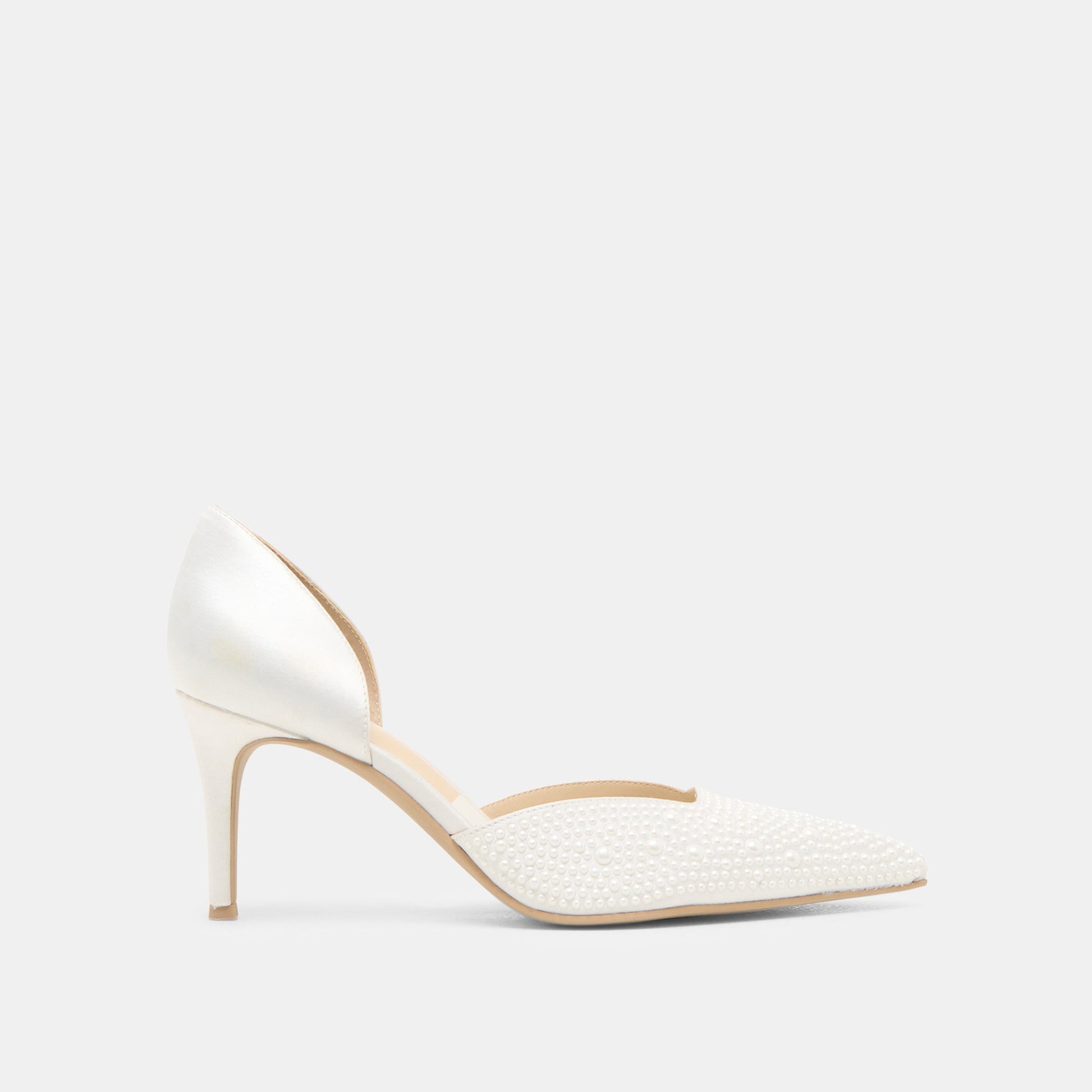 Eloy Pearl Off White Satin Heels Dolce Vita