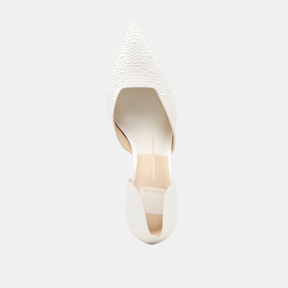 Eloy Pearl Off White Satin Heels Dolce Vita