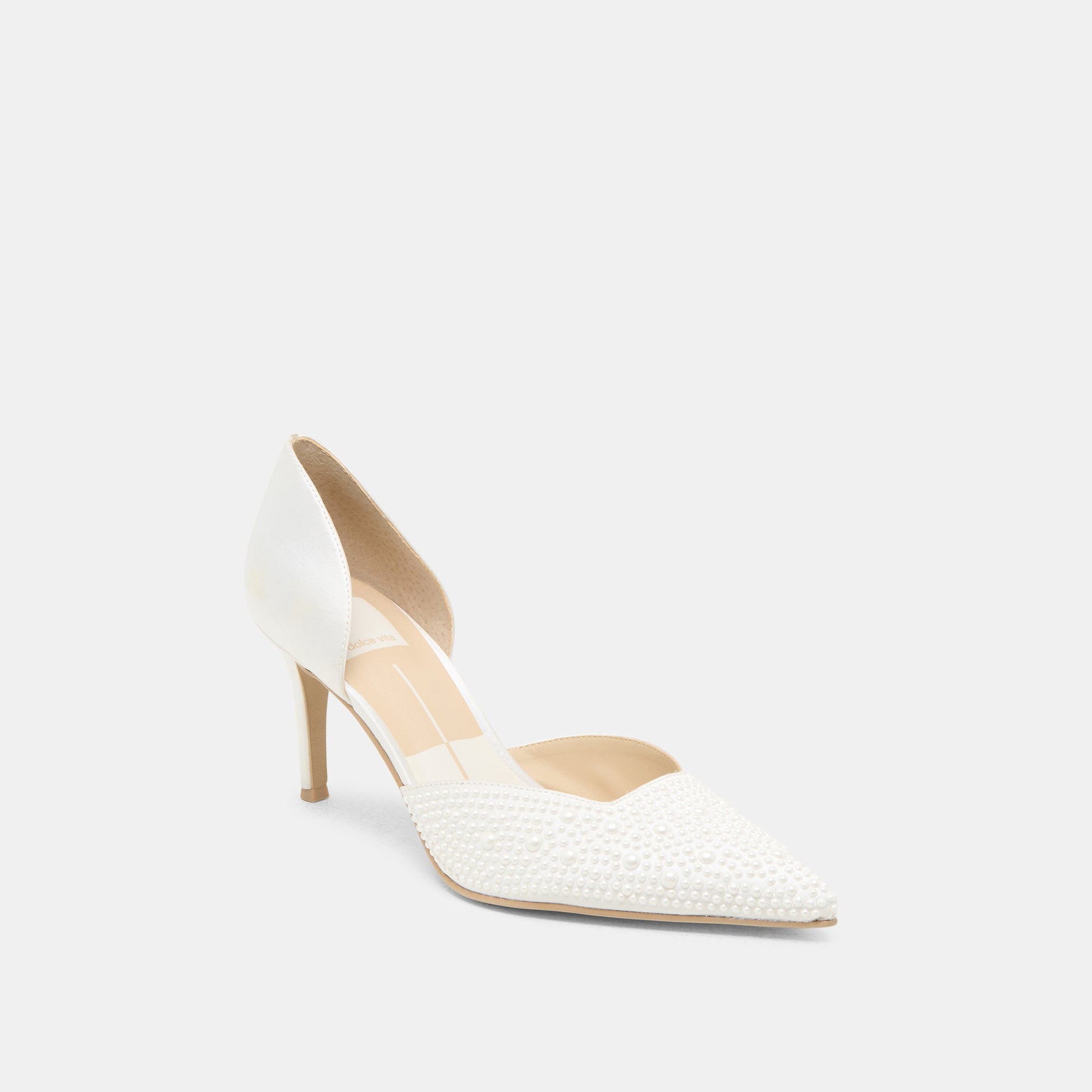 Eloy Pearl Off White Satin Heels Dolce Vita