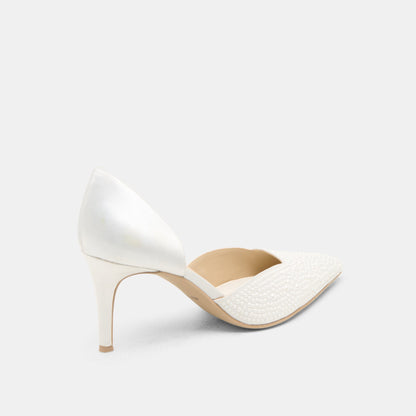 Eloy Pearl Off White Satin Heels Dolce Vita