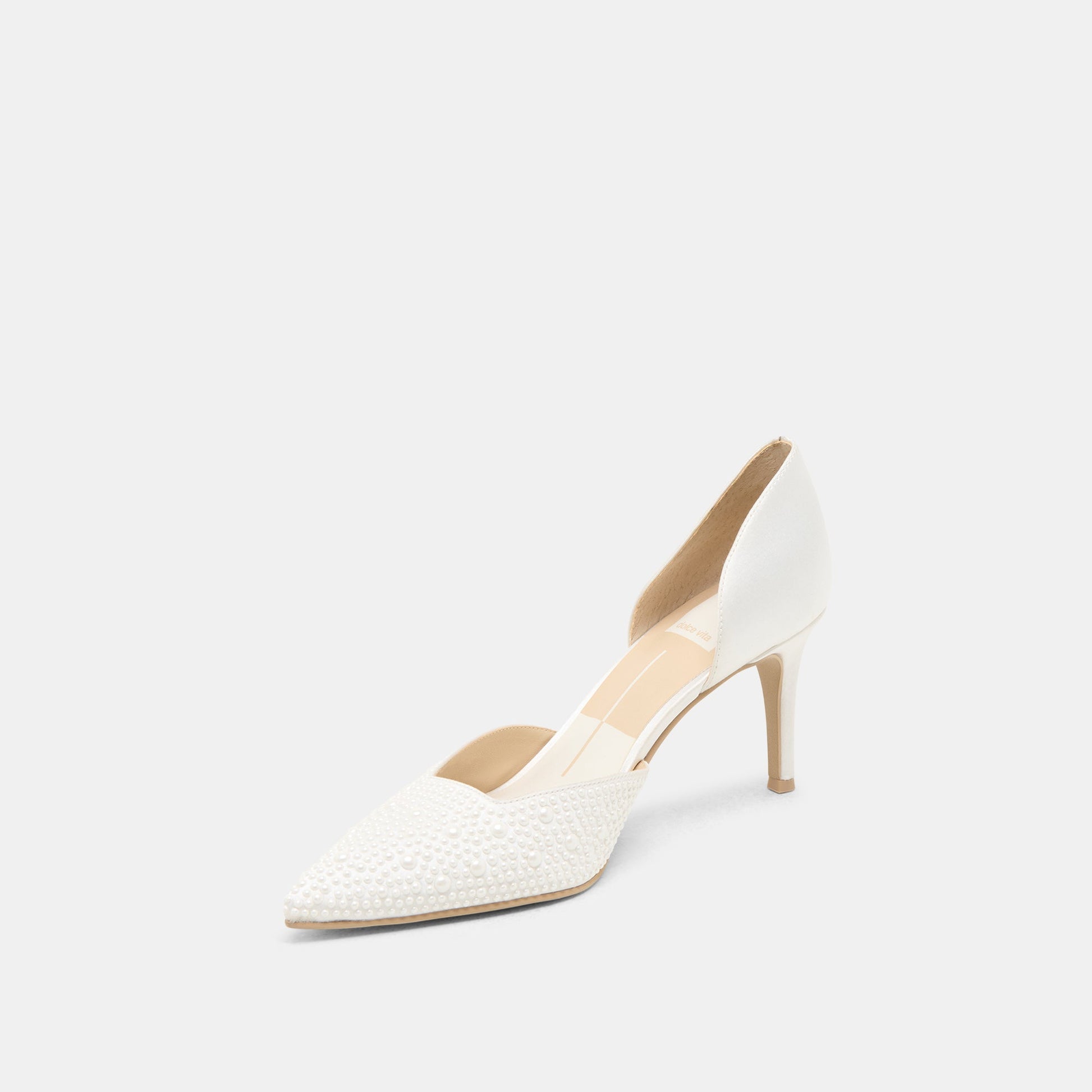 Eloy Pearl Off White Satin Heels Dolce Vita