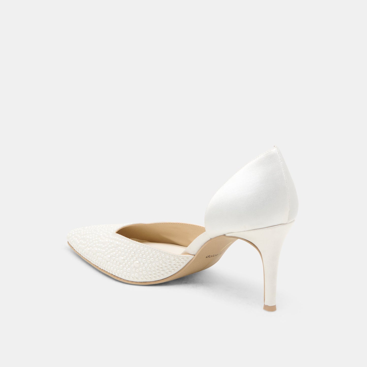 Eloy Pearl Off White Satin Heels Dolce Vita