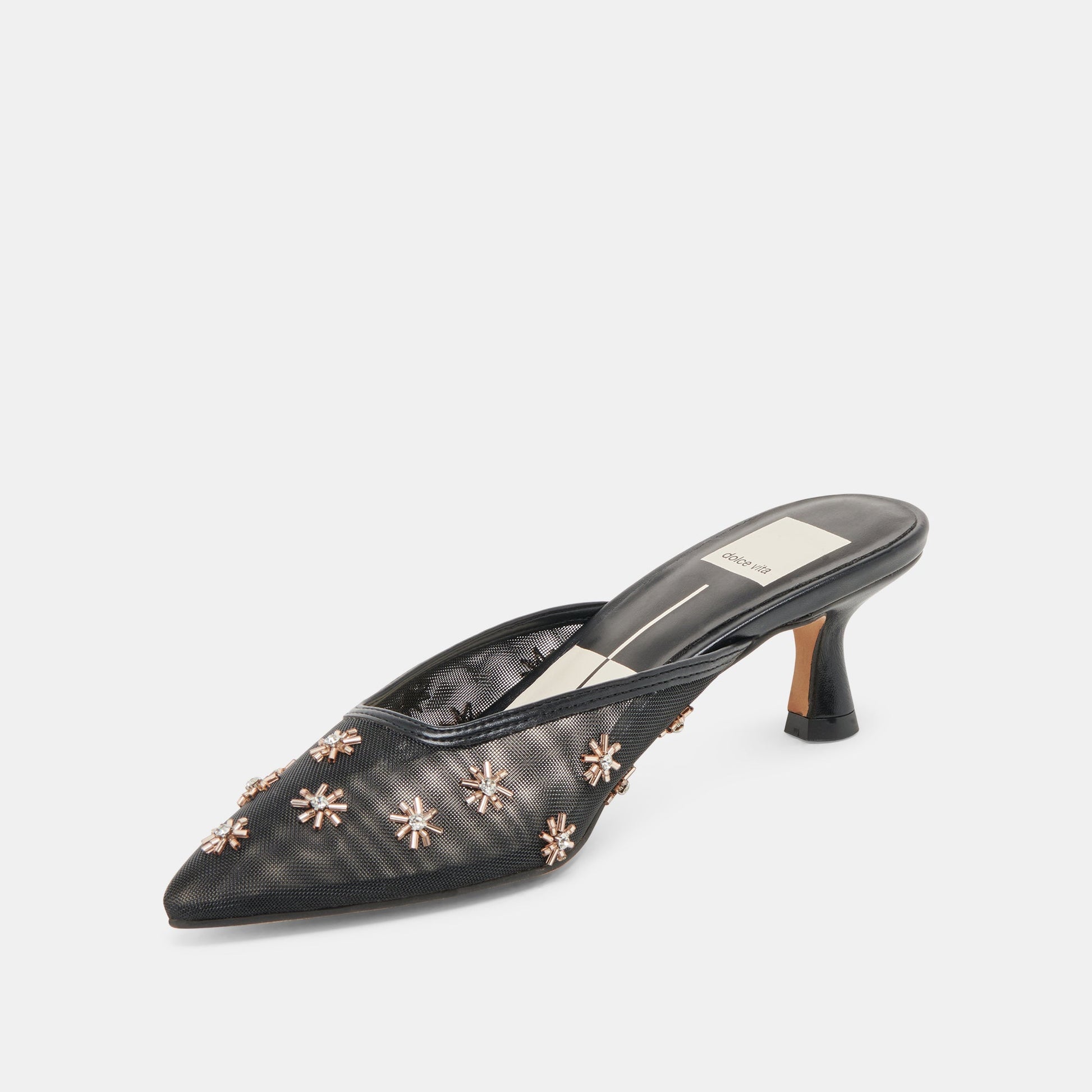 CLARA WIDE HEELS BLACK MESH Dolce Vita