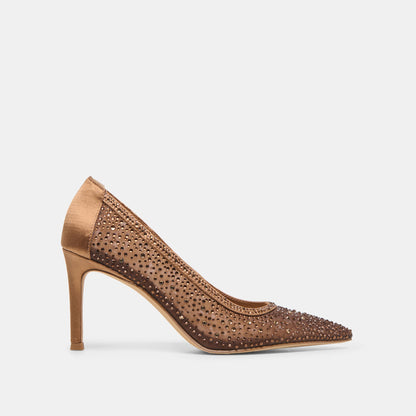 Kashe Crystal Mid Brown Mesh Heels Dolce Vita