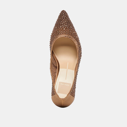 Kashe Crystal Mid Brown Mesh Heels Dolce Vita