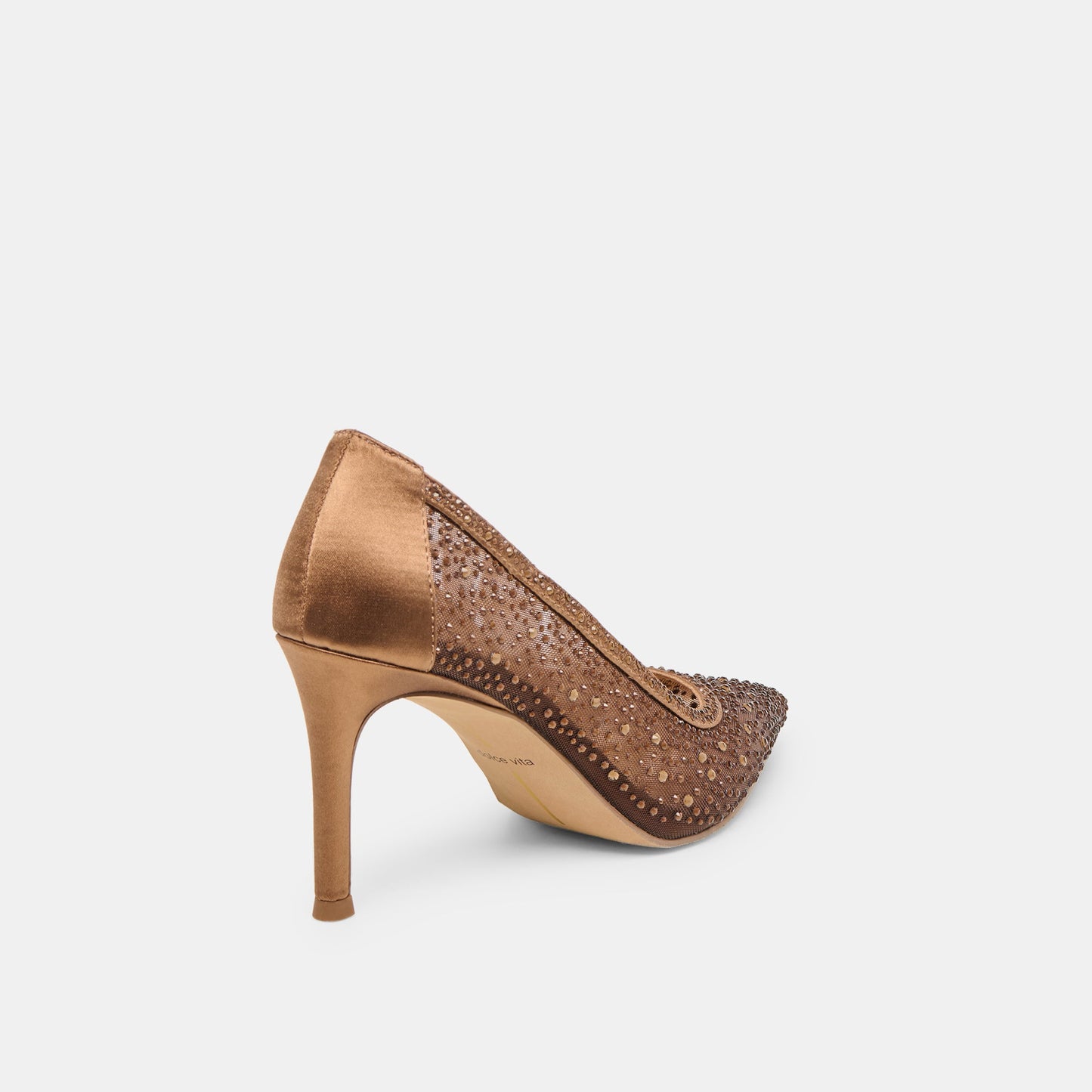 Kashe Crystal Mid Brown Mesh Heels Dolce Vita