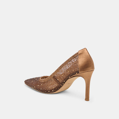 Kashe Crystal Mid Brown Mesh Heels Dolce Vita