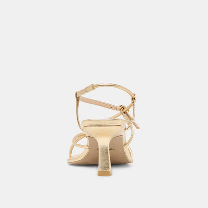 Mylee Gold Distressed Leather Heels Dolce Vita