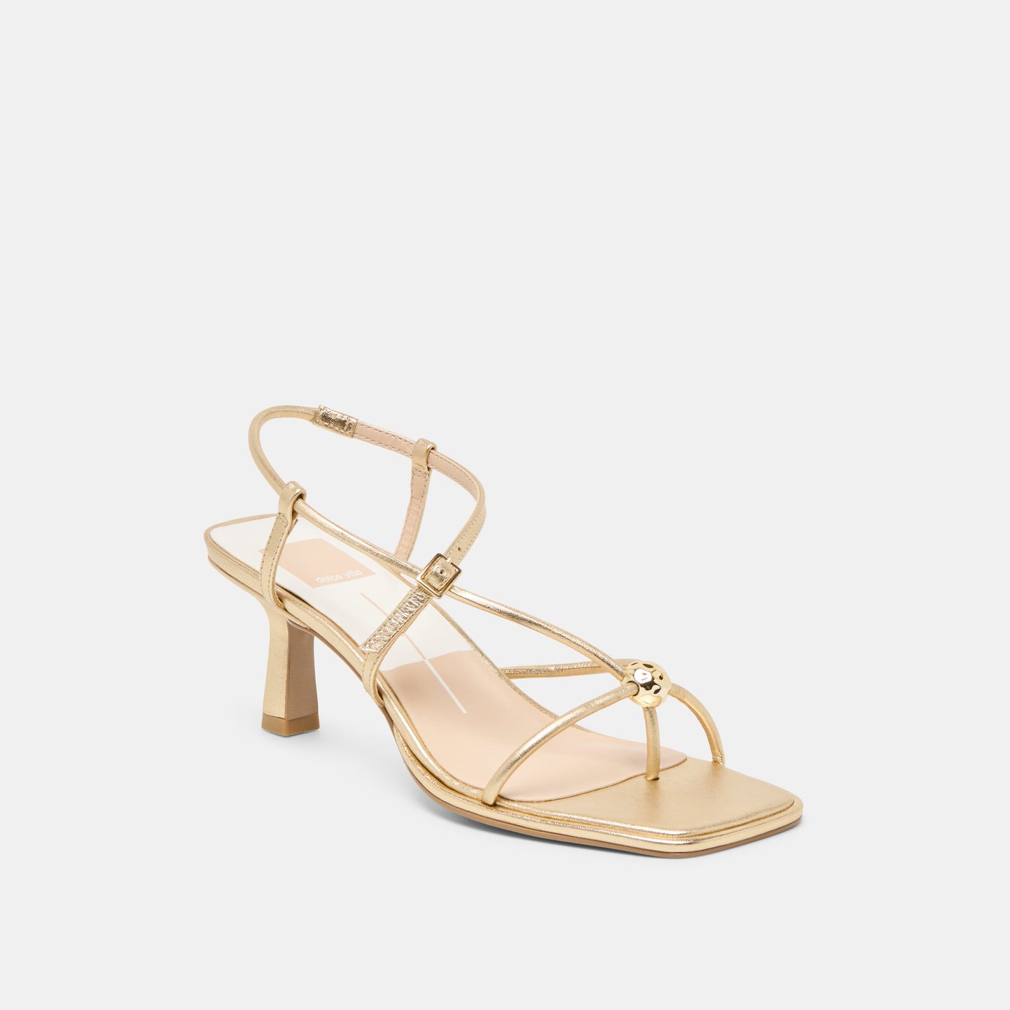 Mylee Gold Distressed Leather Heels Dolce Vita