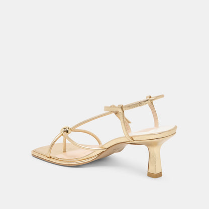 Mylee Gold Distressed Leather Heels Dolce Vita