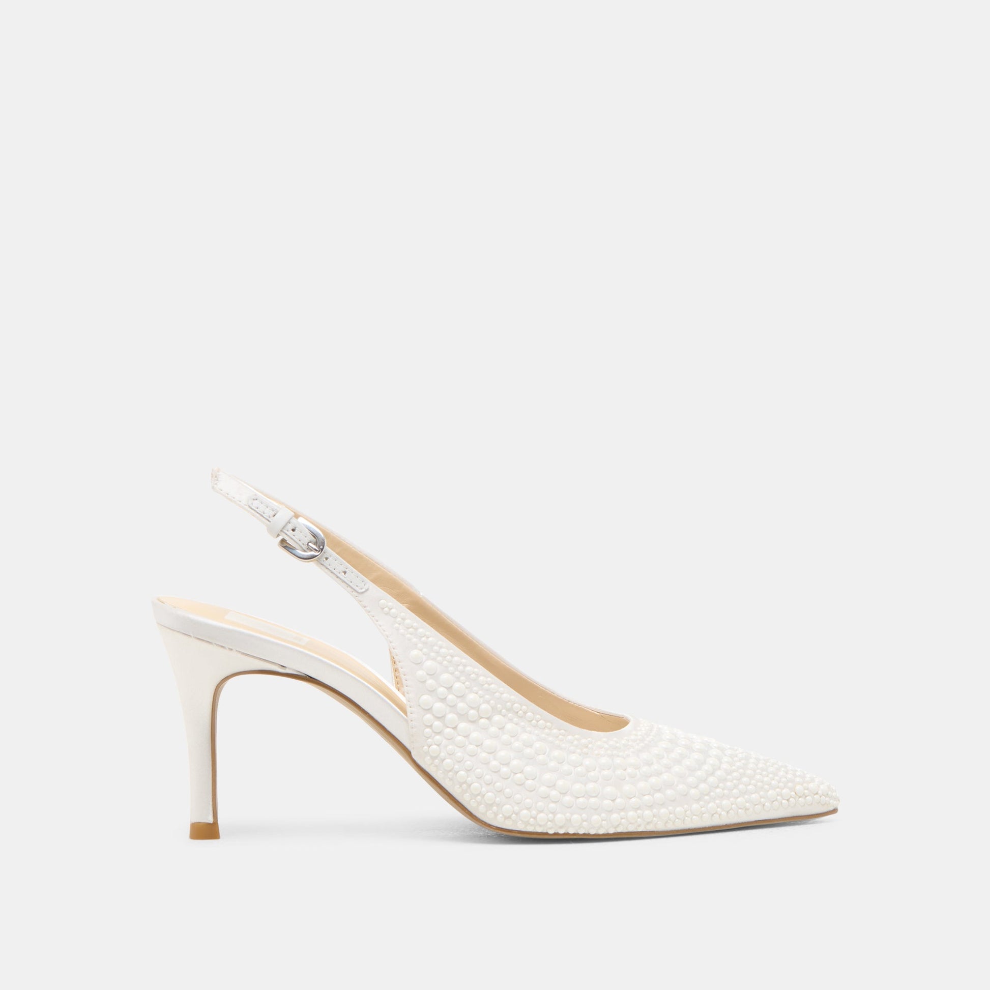 Elasi Pearl Off White Satin Heels Dolce Vita