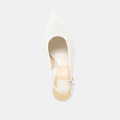 Elasi Pearl Off White Satin Heels Dolce Vita