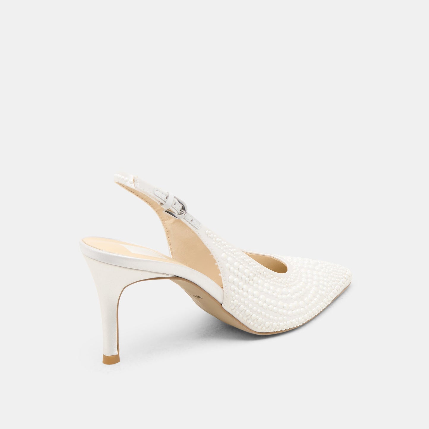 Elasi Pearl Off White Satin Heels Dolce Vita