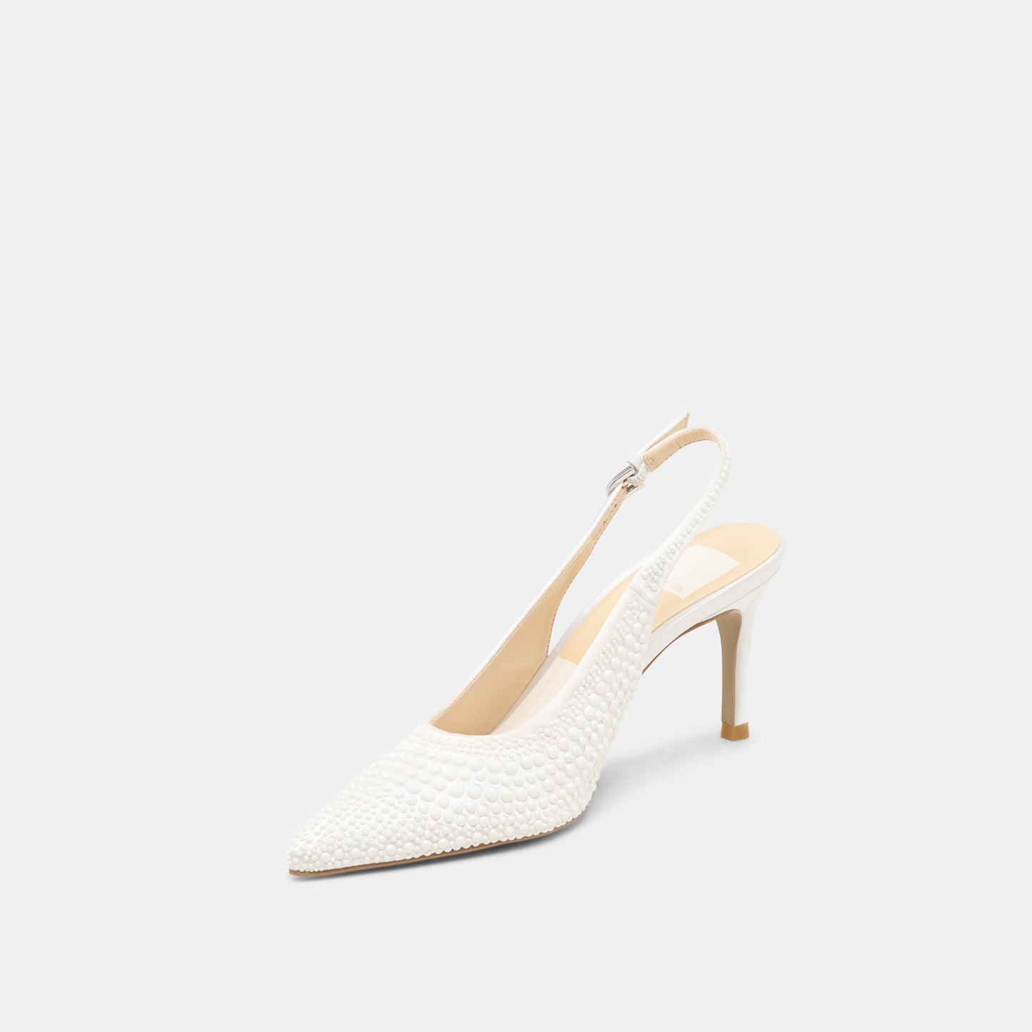 Elasi Pearl Off White Satin Heels Dolce Vita