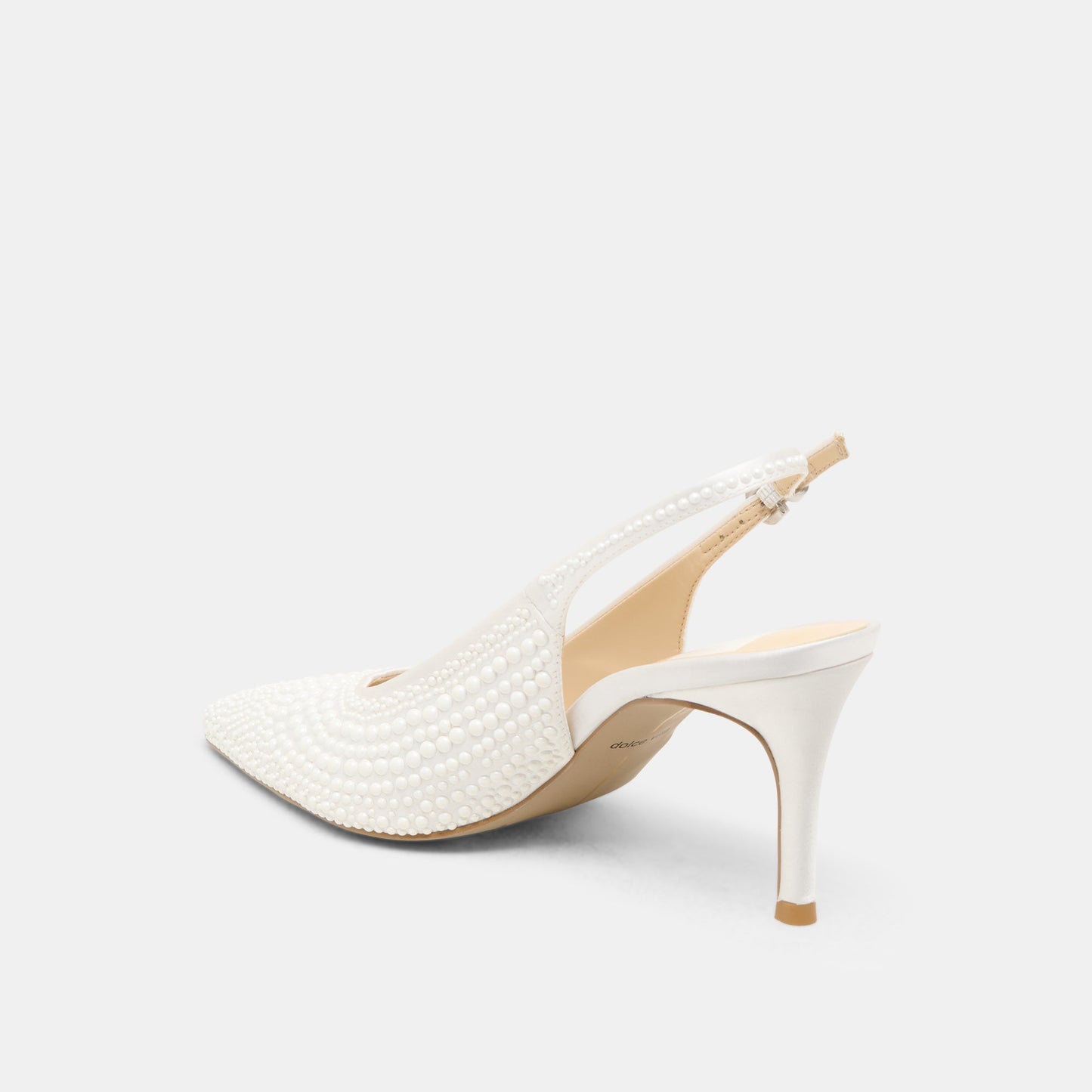 Elasi Pearl Off White Satin Heels Dolce Vita