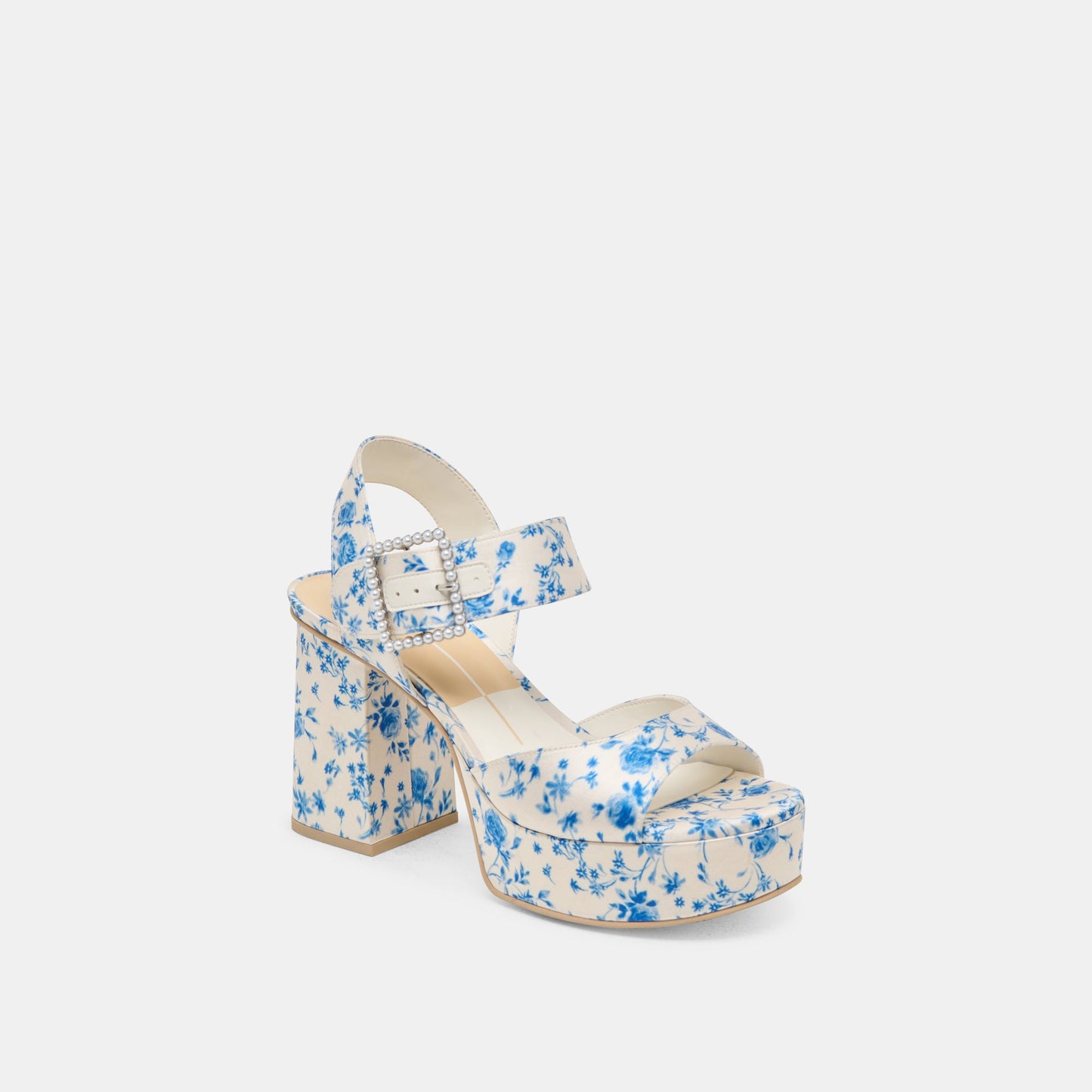 Bobby Pearl Blue Floral Satin Heels Dolce Vita