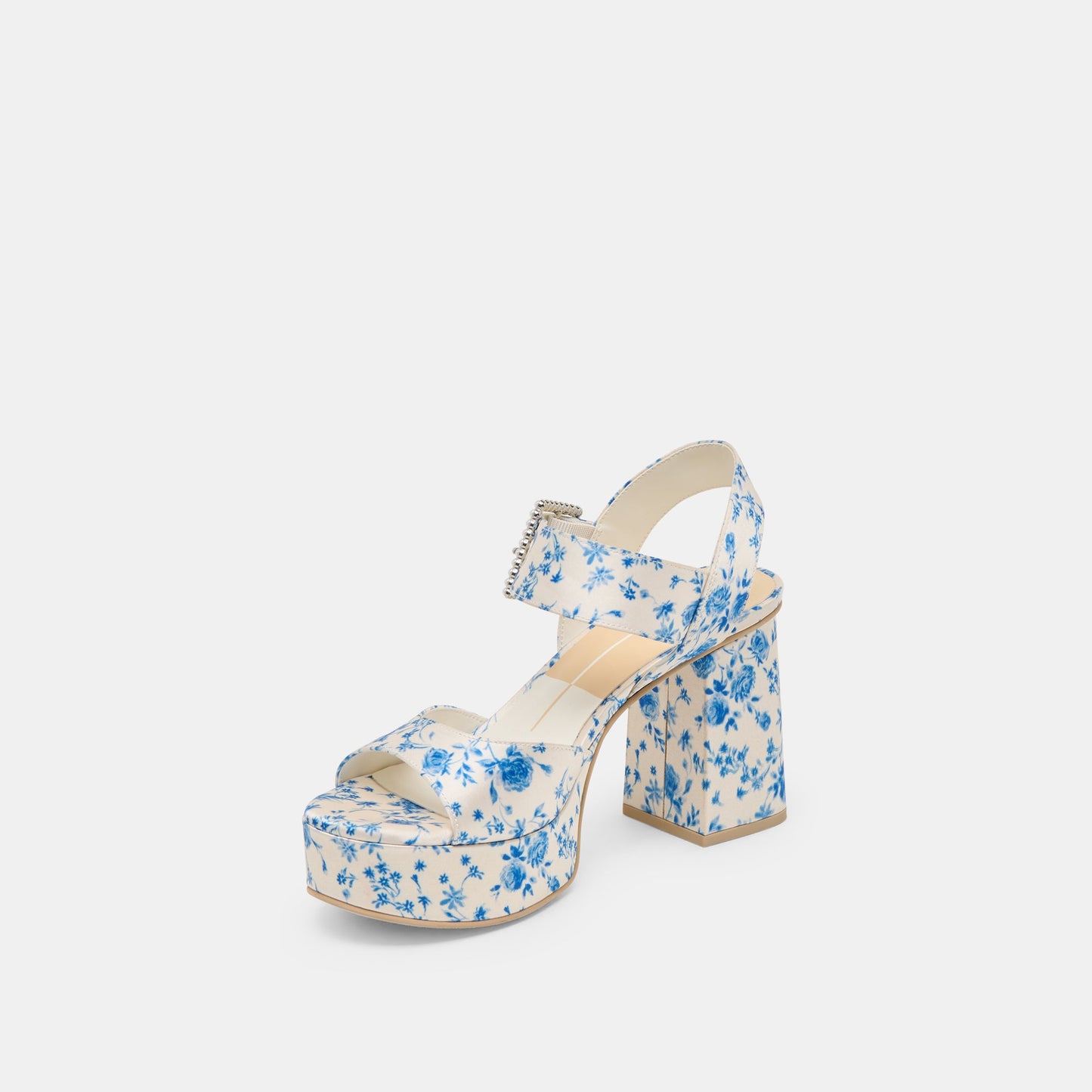 Bobby Pearl Blue Floral Satin Heels Dolce Vita