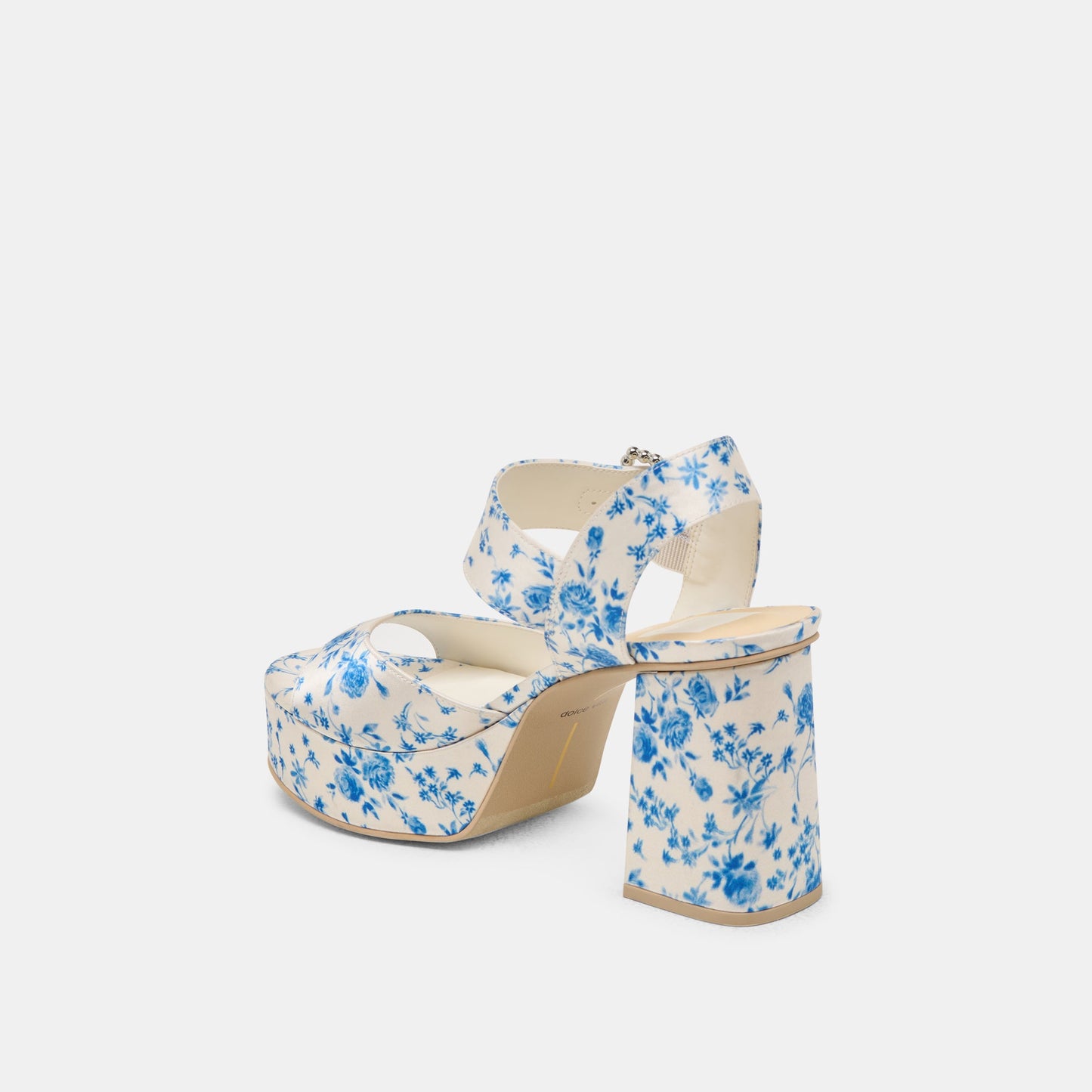 Bobby Pearl Blue Floral Satin Heels Dolce Vita