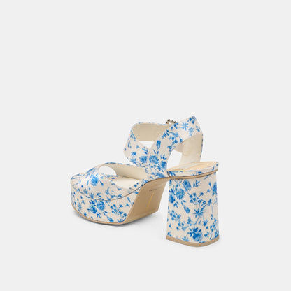 Bobby Pearl Blue Floral Satin Heels Dolce Vita