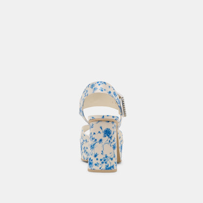 Bobby Pearl Blue Floral Satin Heels Dolce Vita