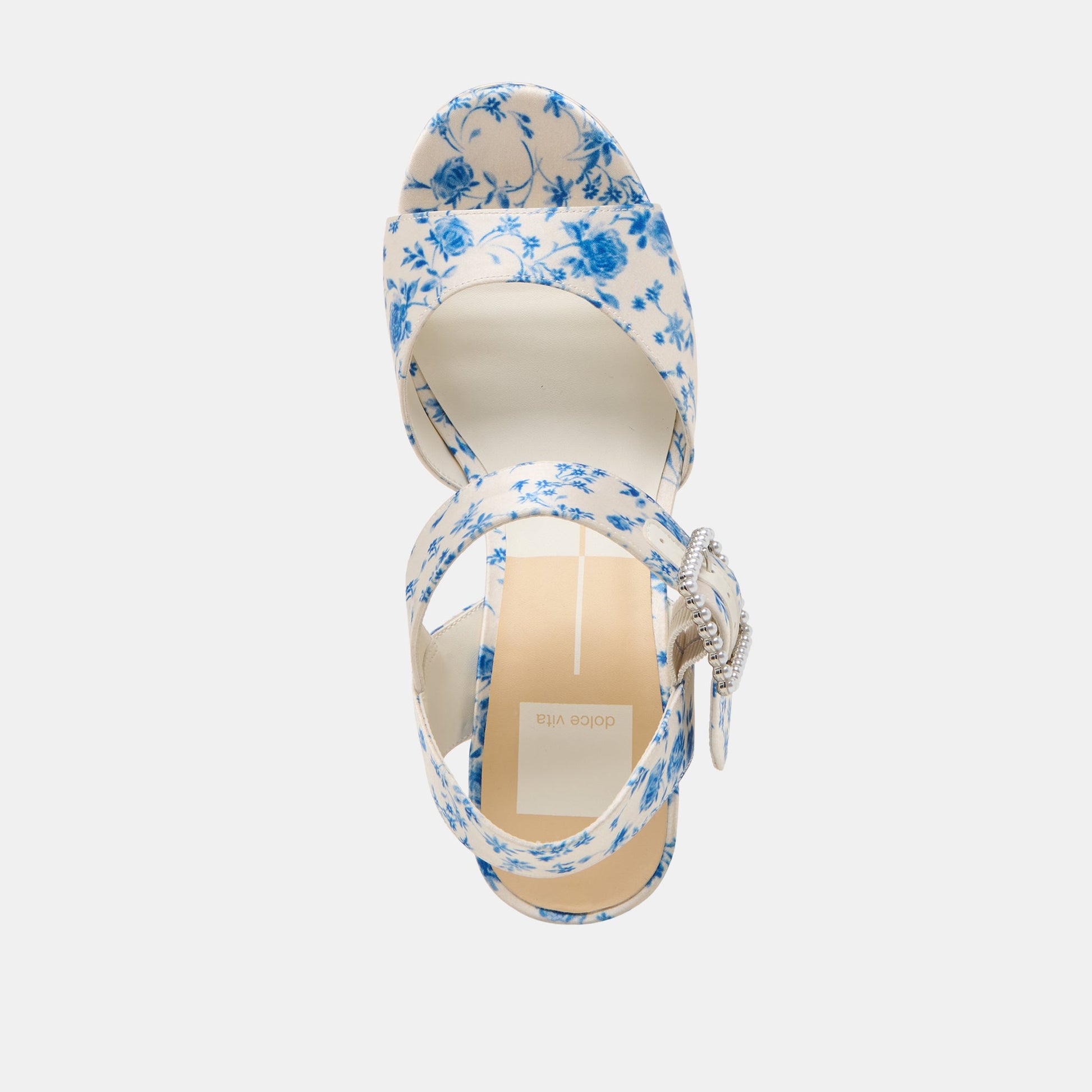 Bobby Pearl Blue Floral Satin Heels Dolce Vita