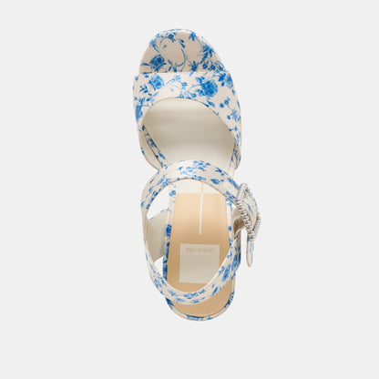 Bobby Pearl Blue Floral Satin Heels Dolce Vita