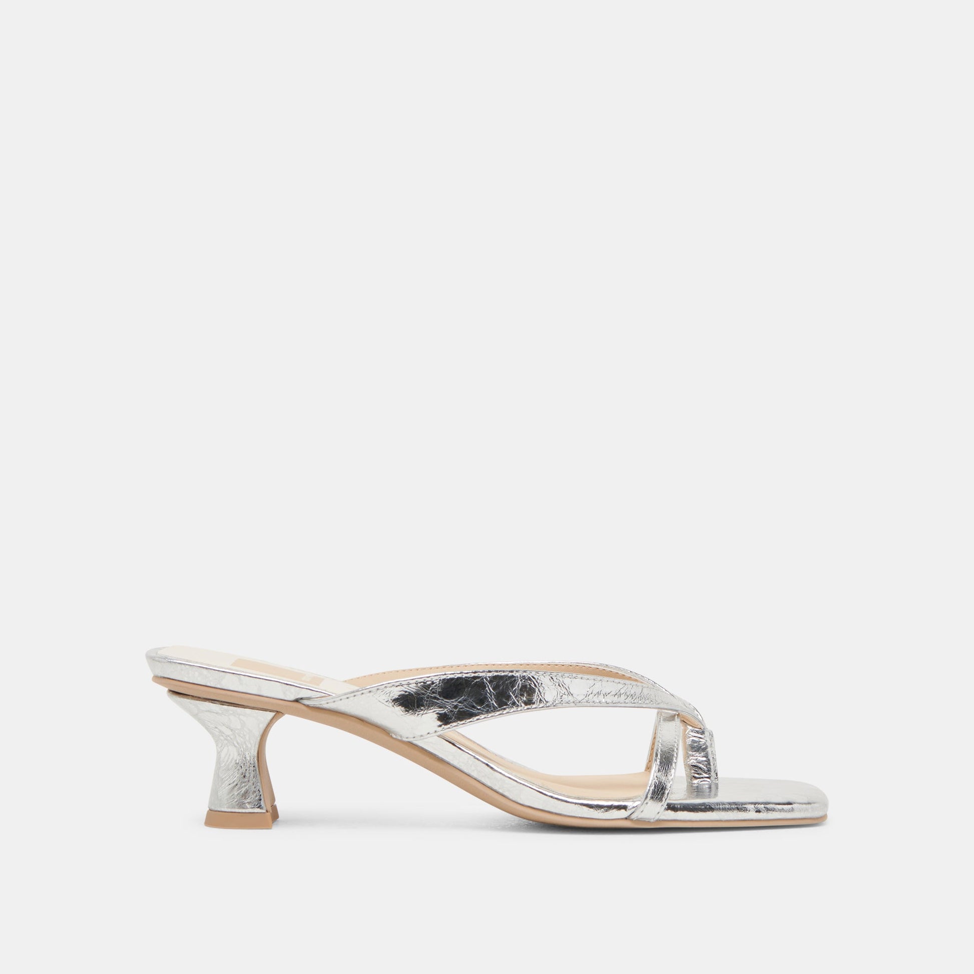 BREVEL HEELS SILVER DISTRESSED LEATHER Dolce Vita