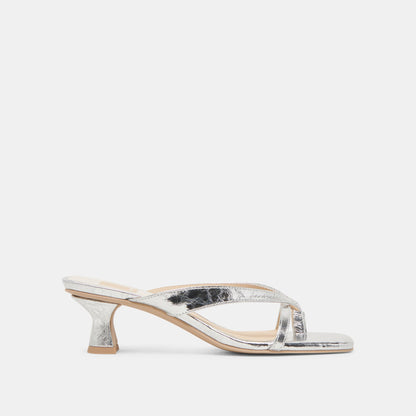 BREVEL HEELS SILVER DISTRESSED LEATHER Dolce Vita