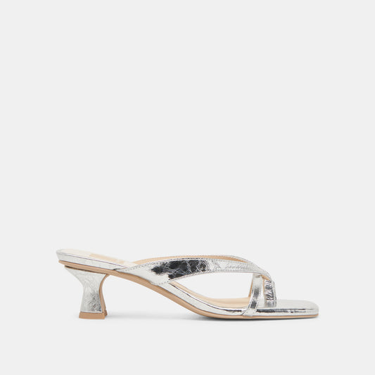 BREVEL HEELS SILVER DISTRESSED LEATHER Dolce Vita