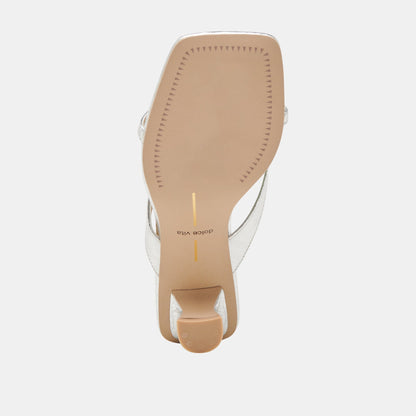 BREVEL HEELS SILVER DISTRESSED LEATHER Dolce Vita
