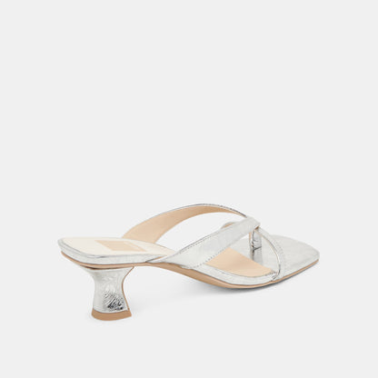 BREVEL HEELS SILVER DISTRESSED LEATHER Dolce Vita