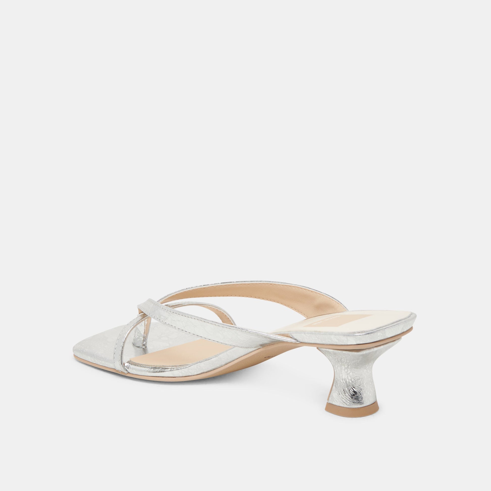 BREVEL HEELS SILVER DISTRESSED LEATHER Dolce Vita