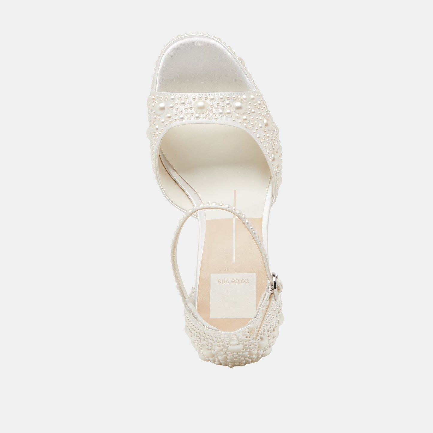 PANDRO PEARL WIDE HEELS TRUE WHITE SATIN Dolce Vita