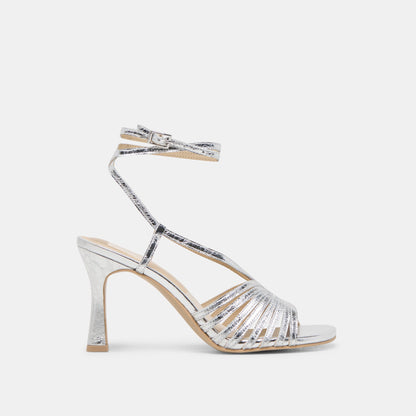 Nivana Silver Distressed Leather Heels Dolce Vita