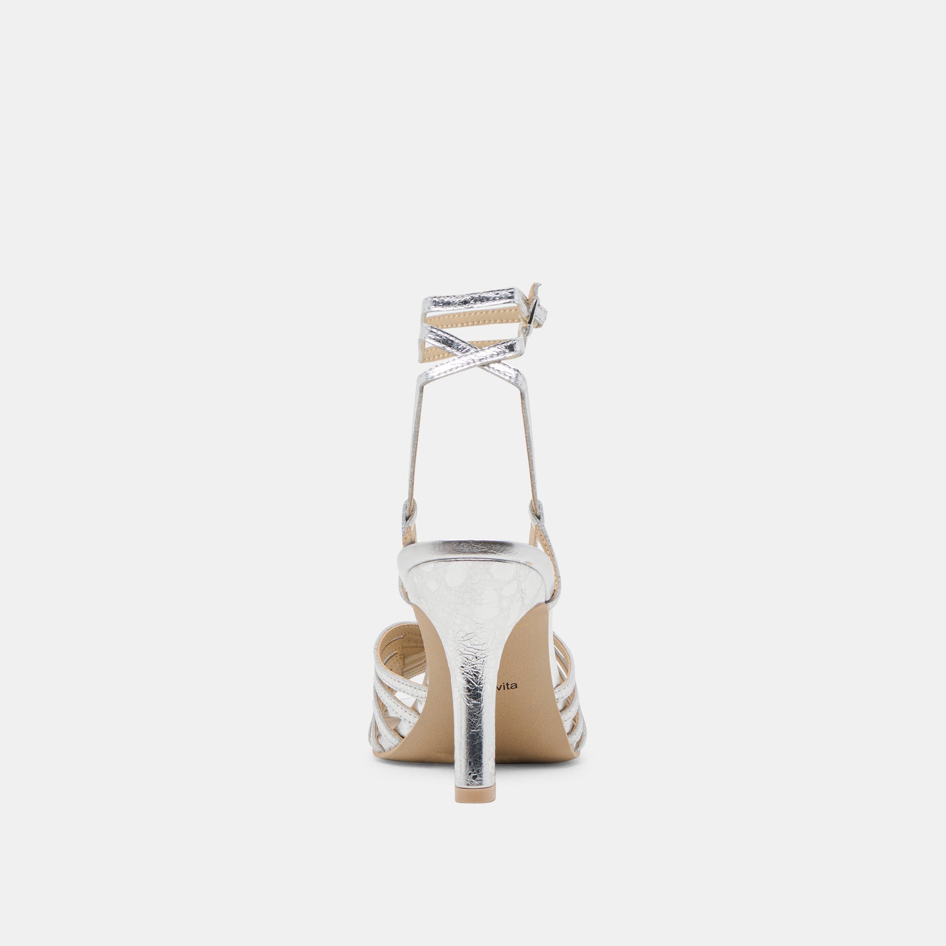 Nivana Silver Distressed Leather Heels Dolce Vita