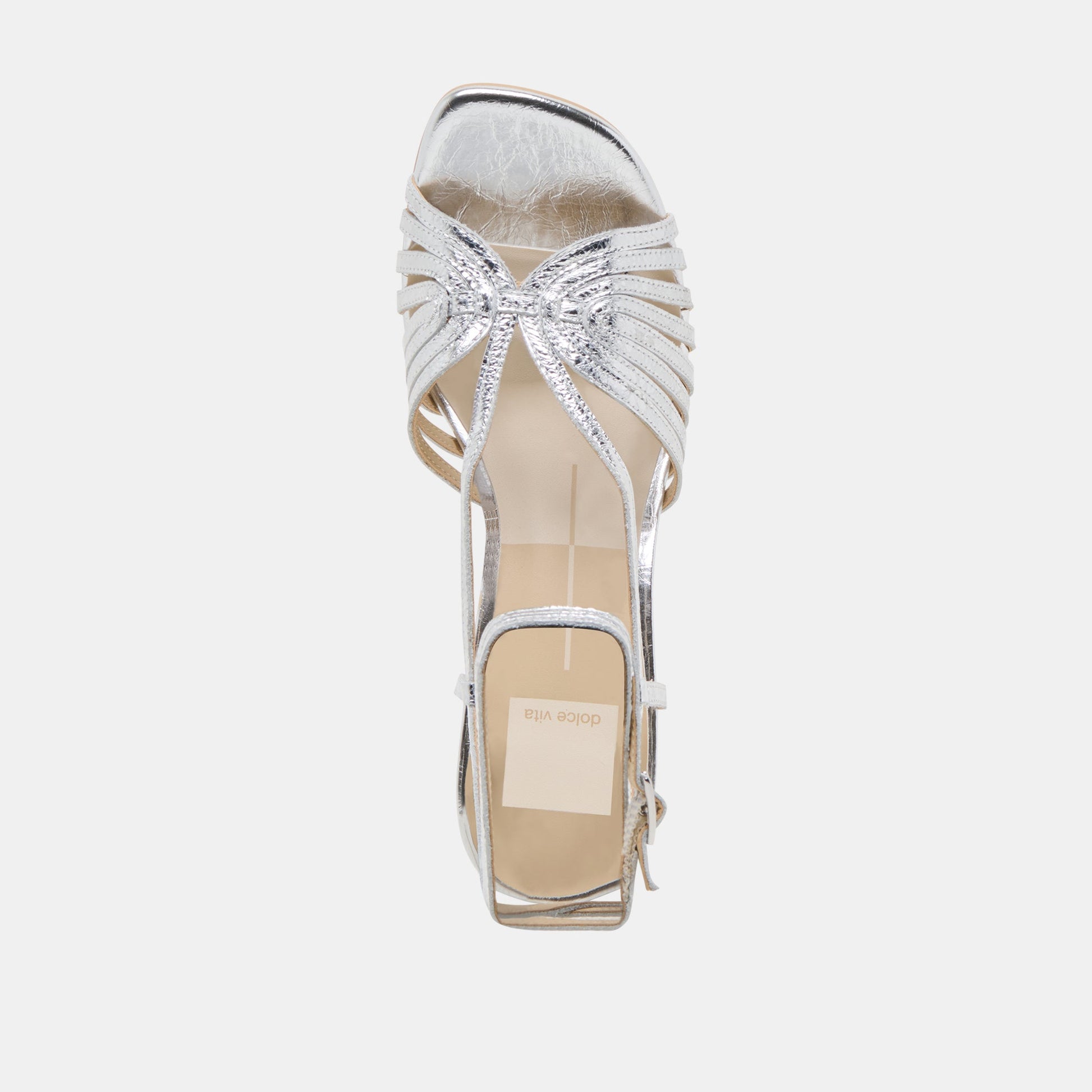 Nivana Silver Distressed Leather Heels Dolce Vita