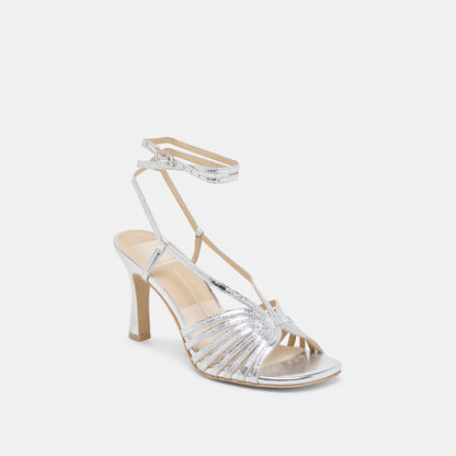 Nivana Silver Distressed Leather Heels Dolce Vita