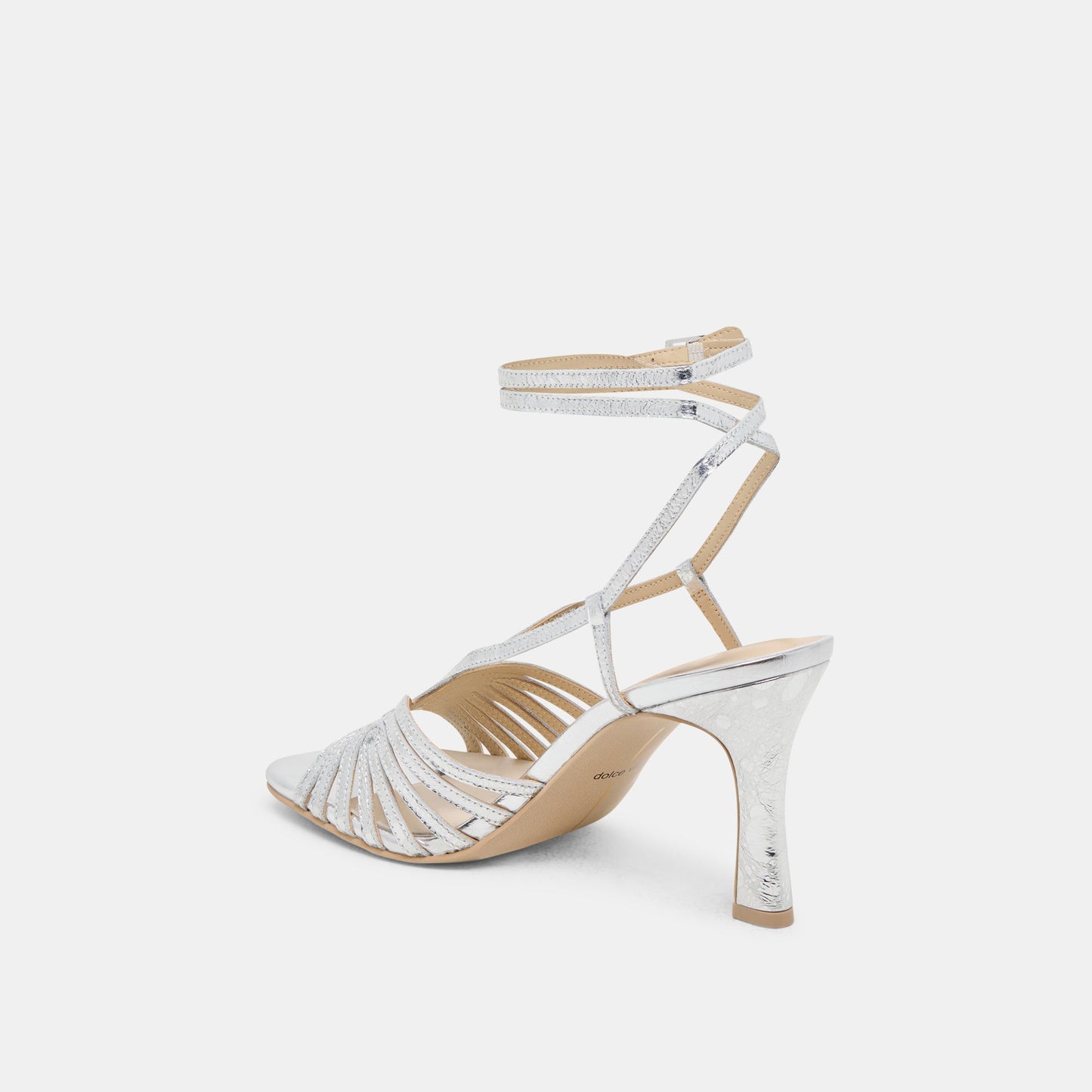 Nivana Silver Distressed Leather Heels Dolce Vita